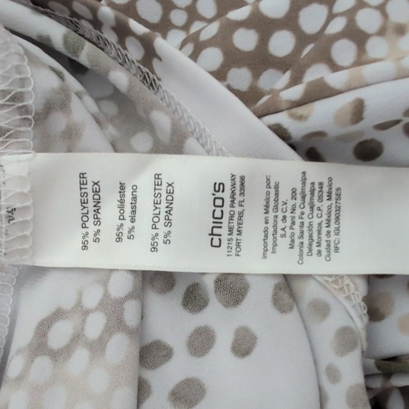 Easywear By Chico's Polka dot Animal Snake Print Top Blouse Size 3(16) - Picture 7 of 9